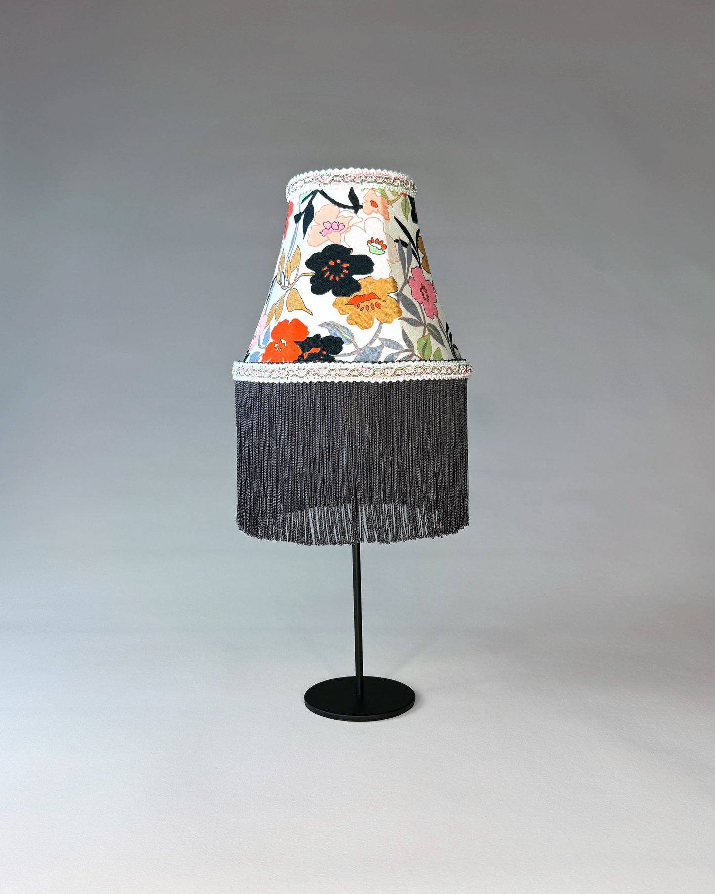 Tiny Floral Lamp Shade with Fringe