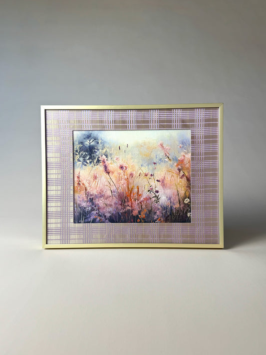 Fluffy Flowers . original framed art on canvas